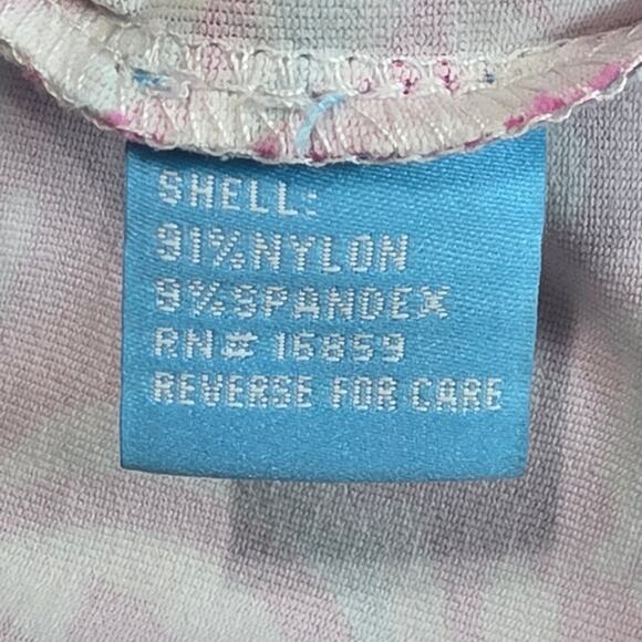 J. McLaughlin Dress XS Pink Aqua Scroll Floral Short Sleeve Knit Shift Stretch - Picture 10 of 11
